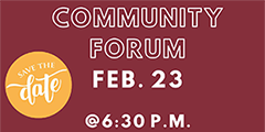 Save the Date - Community Forum February 23, 2023 at 6:30 at ALHS