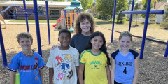 Mrs. Forte with fourth grade students from Erieview Elementary 