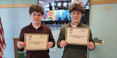 ALHS seniors Brody and Carter Athey hold certificates