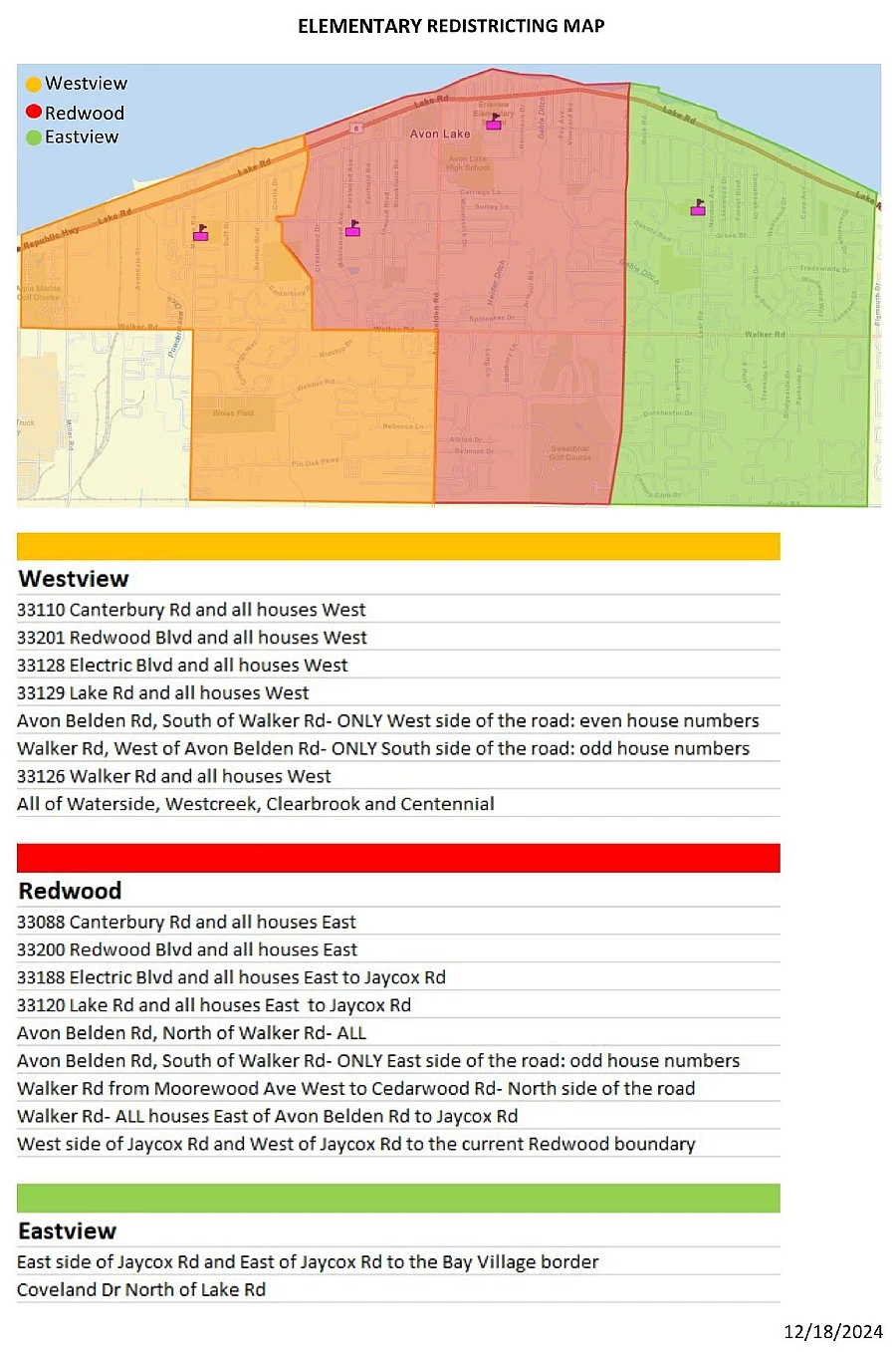 ALCS Elementary Enrollment Map Updated December 2024