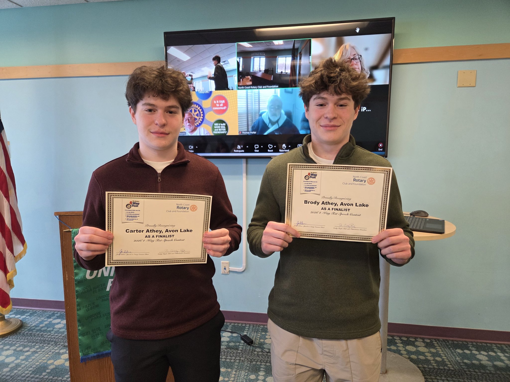 ALHS seniors Brody and Carter Athey holding certificates