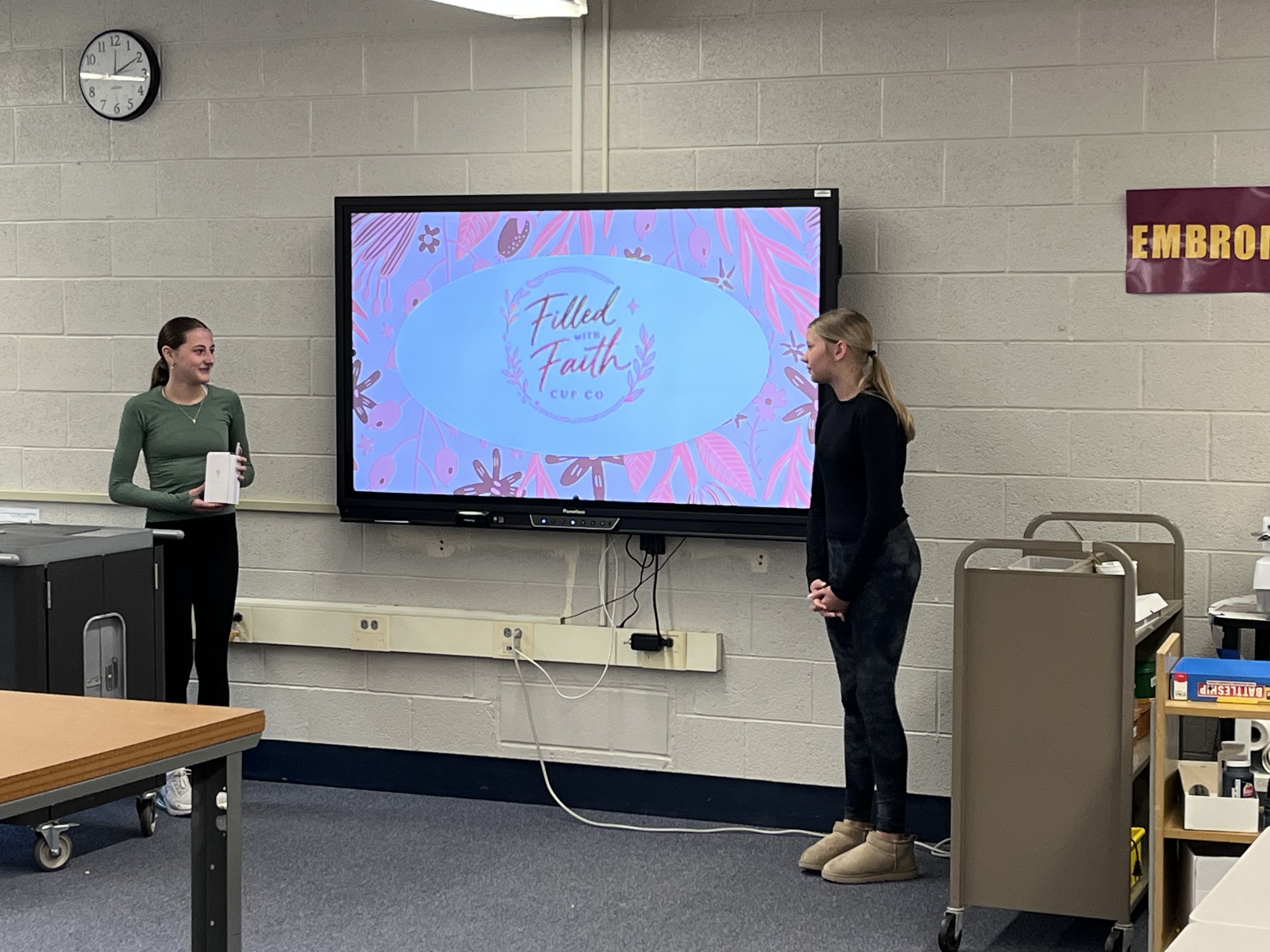 7th grade students present their product before class