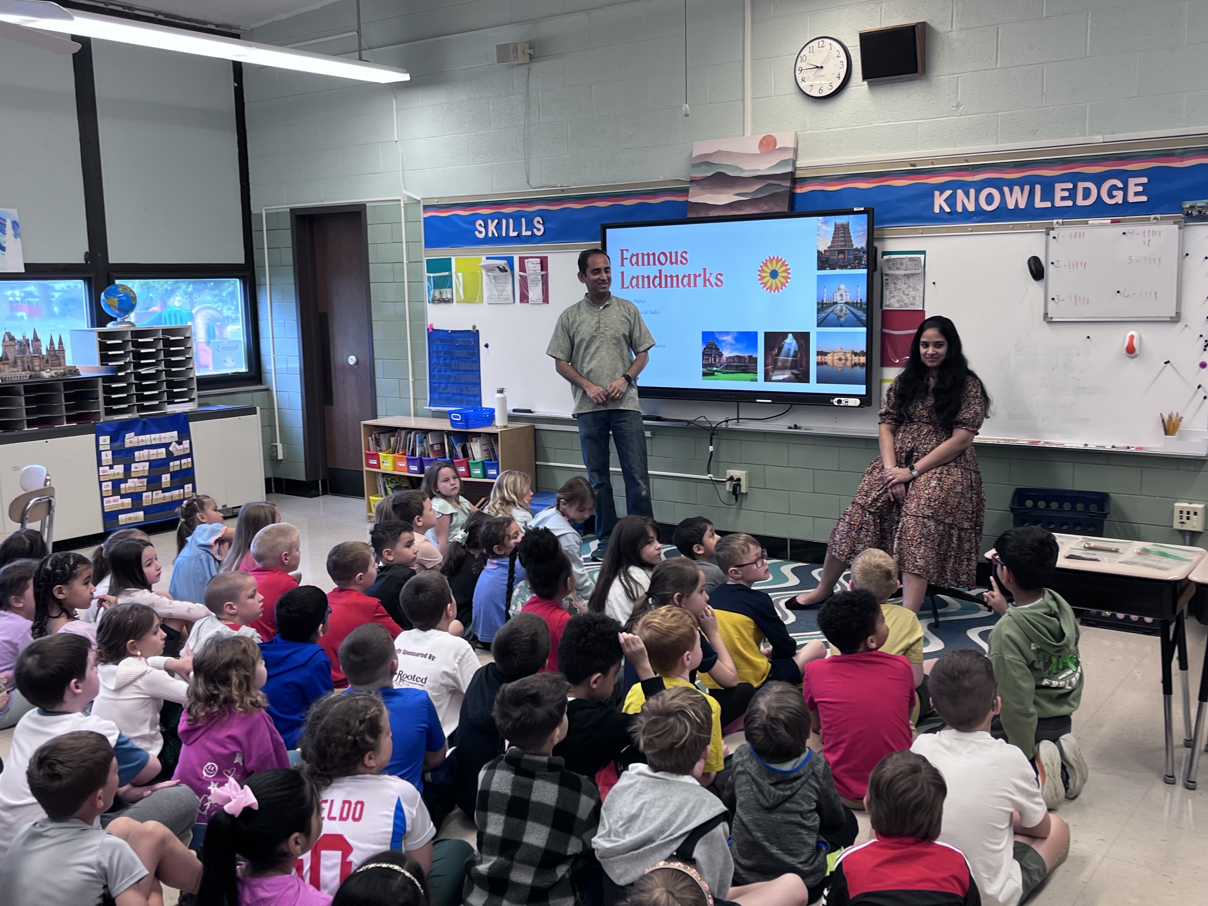 Parent volunteers present on the country of India