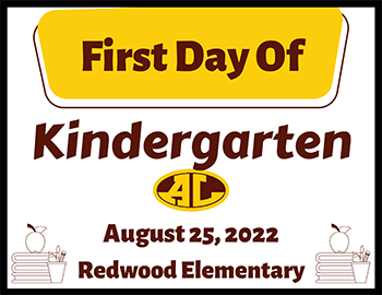 Back to school - Redwood Kindergarten Sign