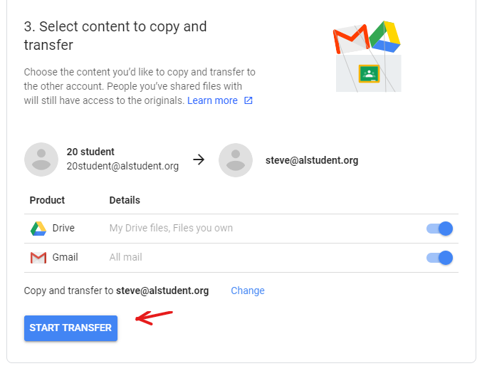 Start Transfer Screenshot