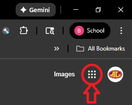 Image of a browser with App Launcher indicated