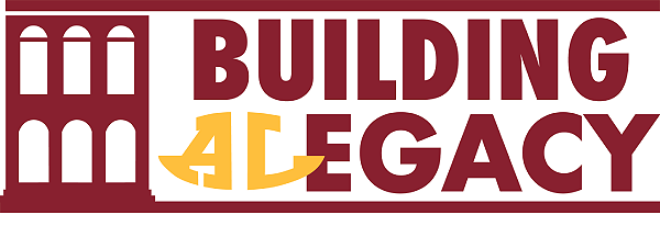 Building A Legacy graphic with the A and L of "A Legacy" shaped like the districts logo