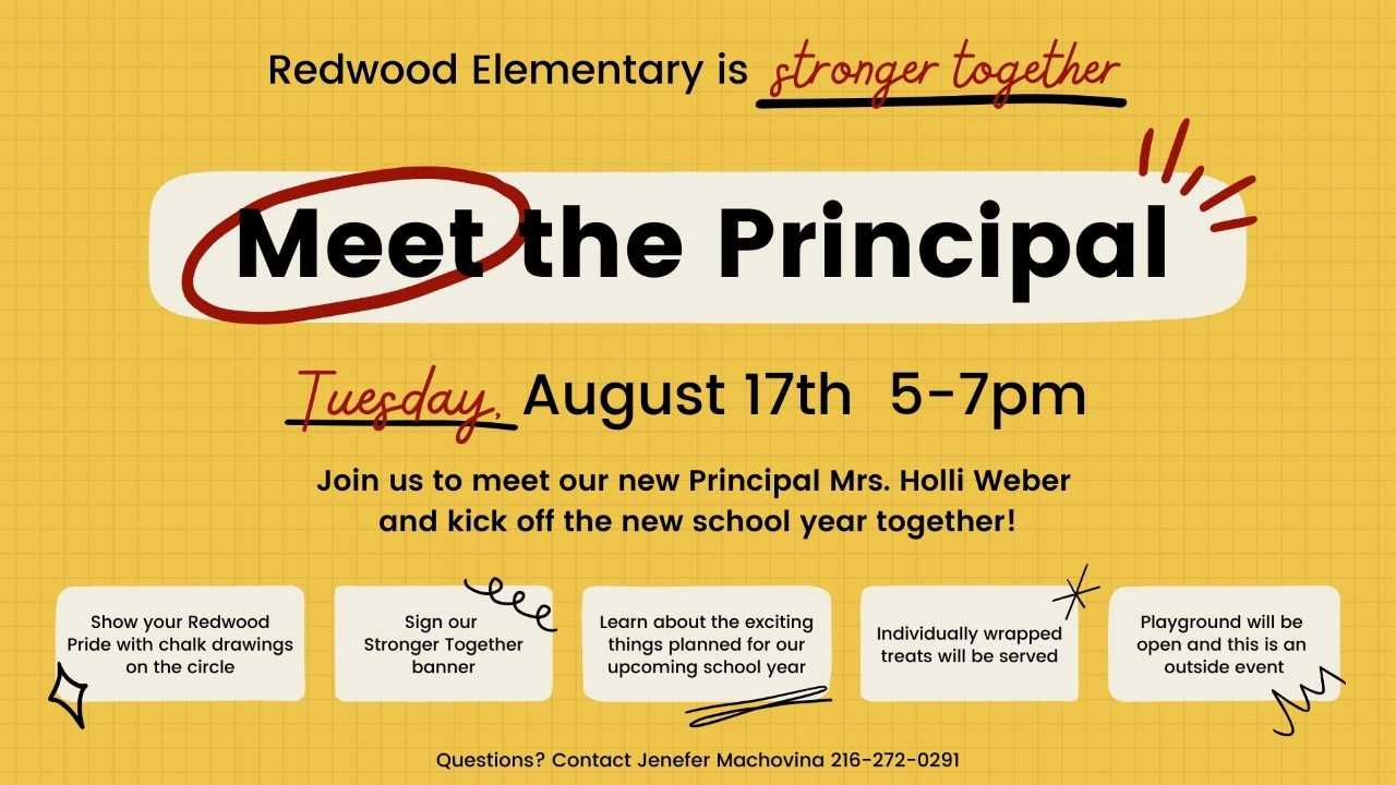 Meet the Principal - Holli Weber - August 17 from 5-7 p.m.